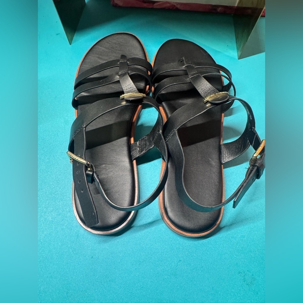 Cole Haan Black Leather Sandals - Picture 7 of 7